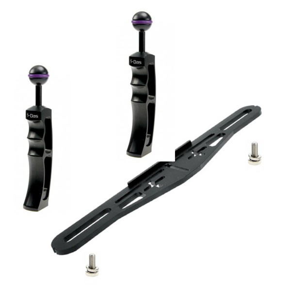 PACK PLATINE DOUBLE ET POIGNÉES À BOULE 25MM  I-DAS